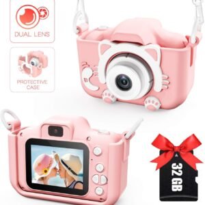 TONDOZEN Kids Digital Dual Camera, Selfie Camera for Kids 3-9, Camera with Silicone Cover, Christmas Birthday Gifts for your kids and loved one's
