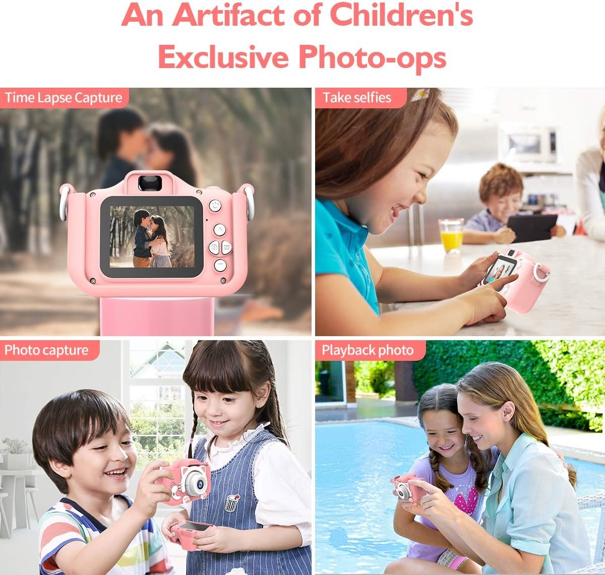 TONDOZEN Kids Digital Dual Camera, Selfie Camera for Kids 3-9, Camera with Silicone Cover, Christmas Birthday Gifts for your kids and loved one's - Image 7